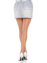 Rainbow Crochet Net Tights Multicolor One Size Hosiery Leggings Hosiery